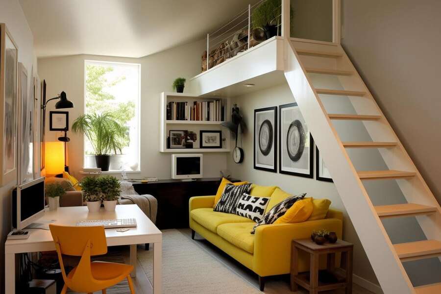 2. Amenajari pentru livingul mic - trucuri utile de design interior si idei de amenajare pentru un living mic, cochet si primitor_Amenajarea sufrageriei mici, canapea, biblioteca, obiecte ornamentale